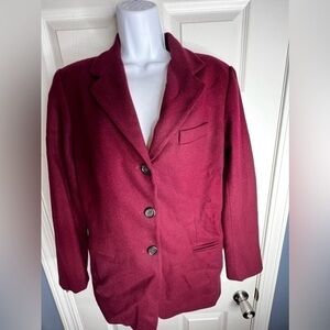 Vtg Clifford & Wells Women’s 10 Red Wool Single Breasted Blazer Suit Jacket M